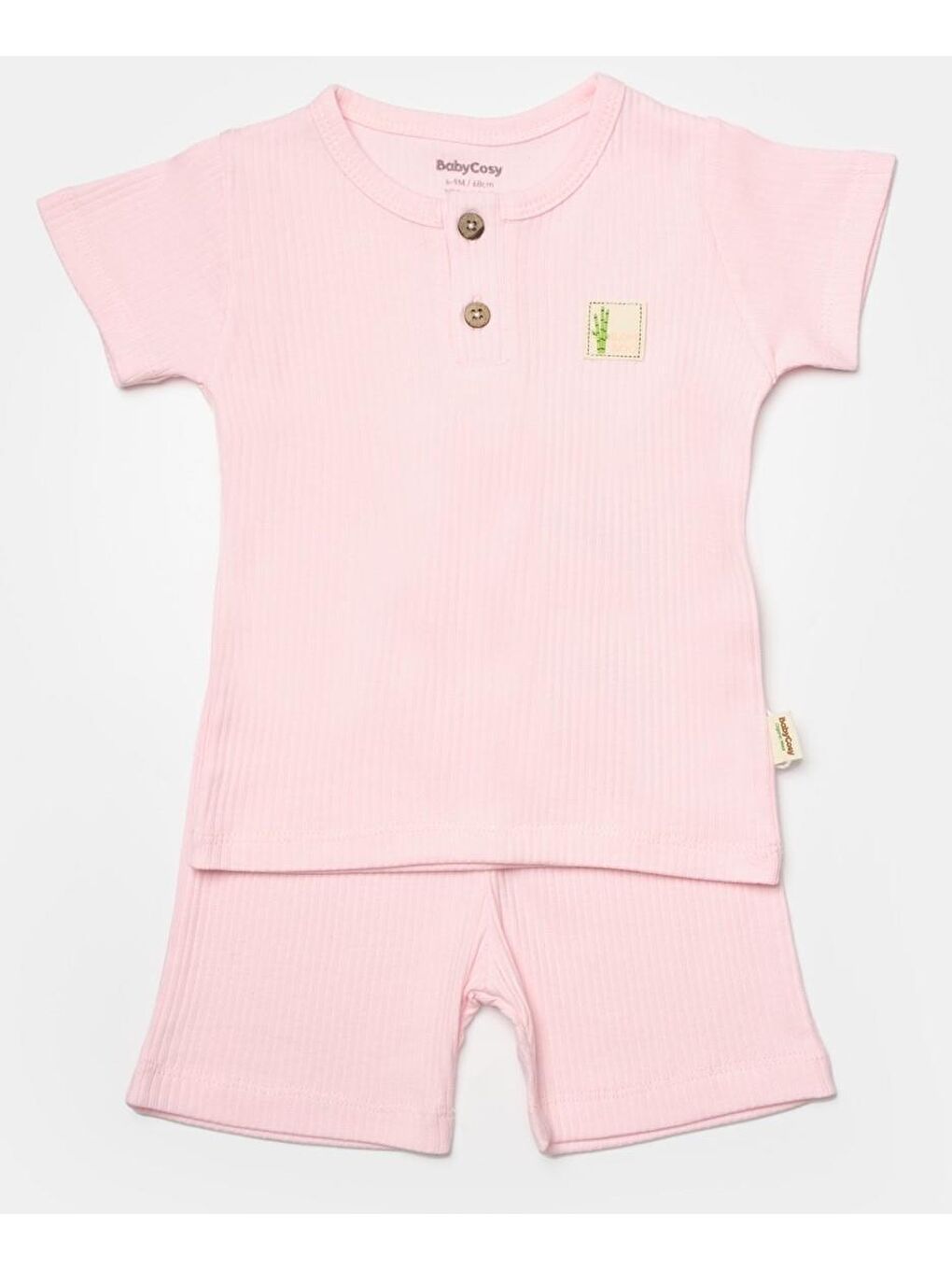 BabyCosy Organic Wear Gülkurusu Bambu Organik Şort & Tişört Set CSYB9040