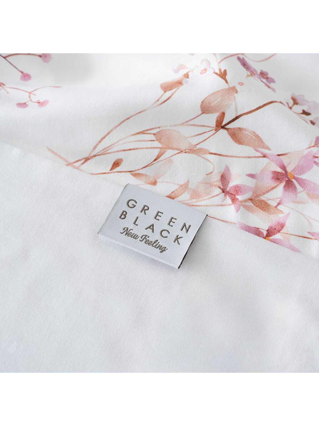 Ekru Lavena Çift Kişilik Nevresim Takımı %100 Pamuk 210 TC 83 Tel Saten Digital Baskılı Krem-Pembe-5