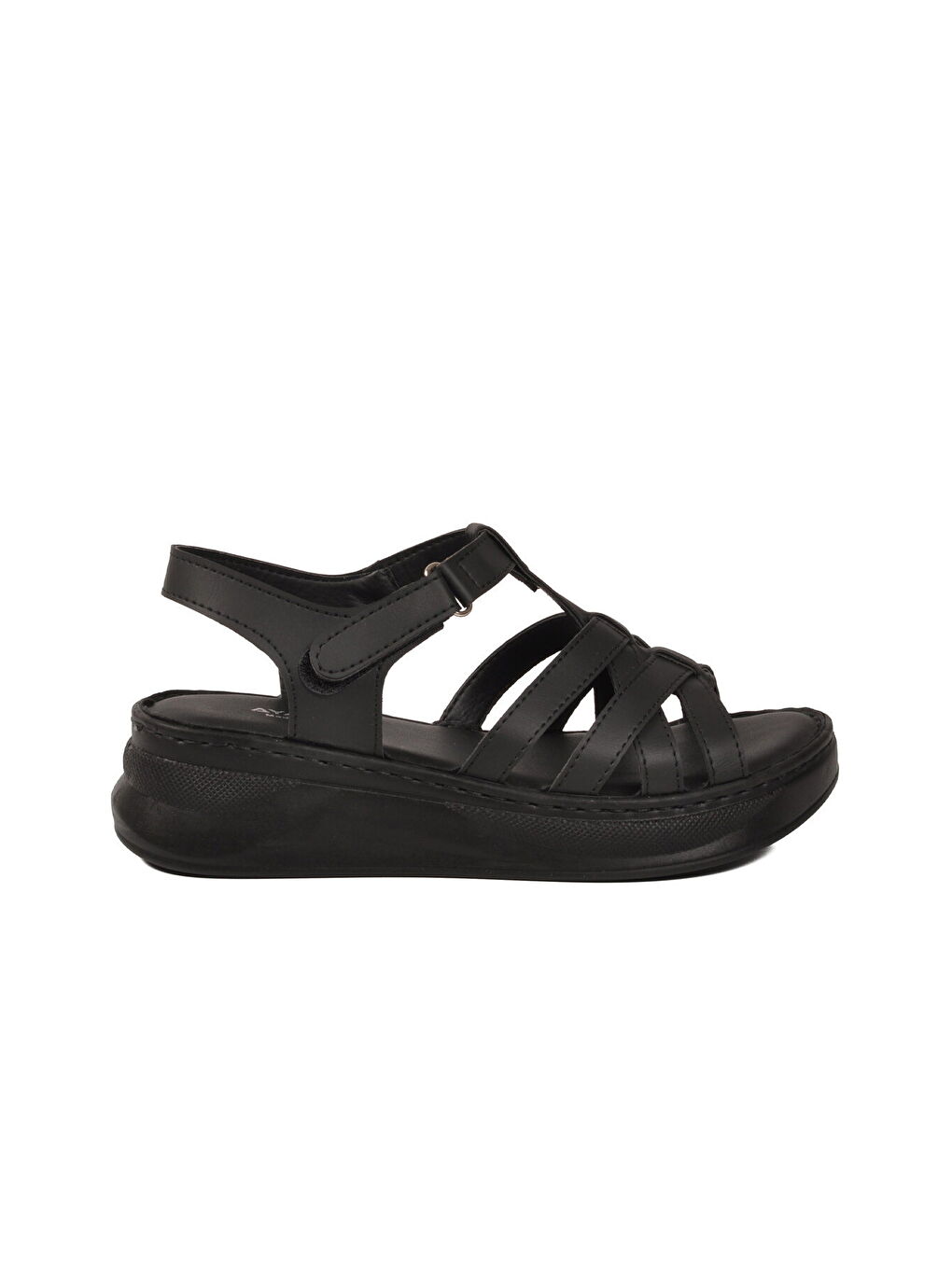 Siyah Yumuşak Tabanlı Kadın Topuklu Sandalet 492113 Z-1