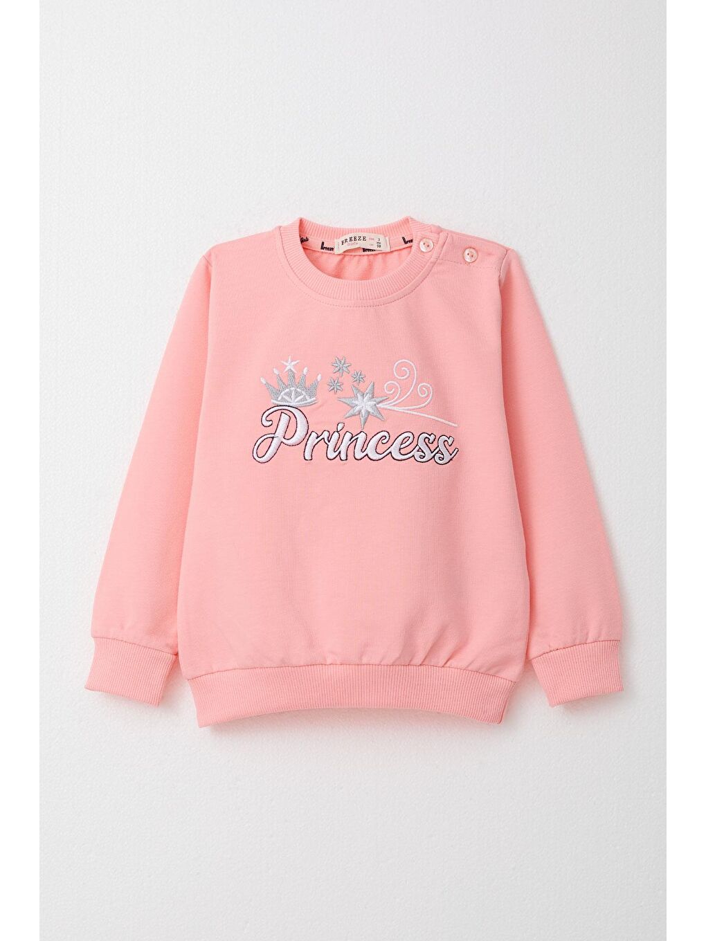 Kız Bebek Eşofman Takım Prenses Yazı Nakışlı Pembe (9 Ay-3 Yaş)-1