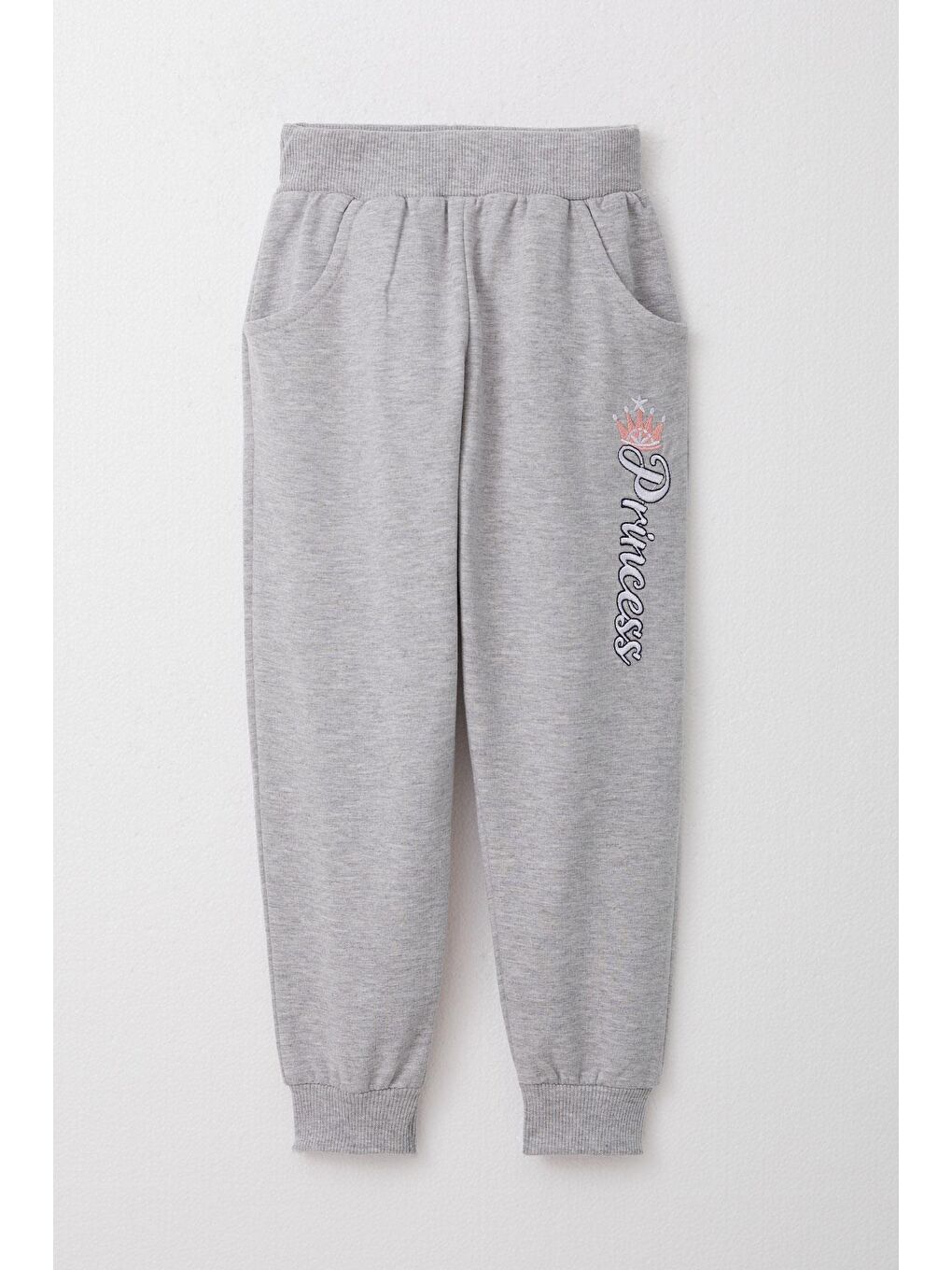 Kız Bebek Eşofman Takım Prenses Yazı Nakışlı Pembe (9 Ay-3 Yaş)-2