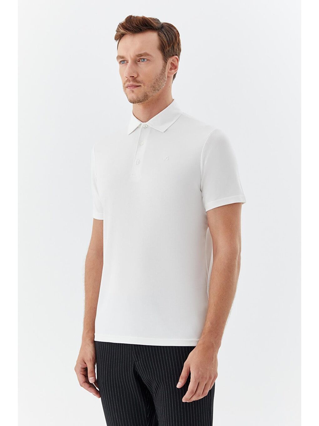 Ekru Standart Fit Polo Yaka Erkek T-Shirt-2
