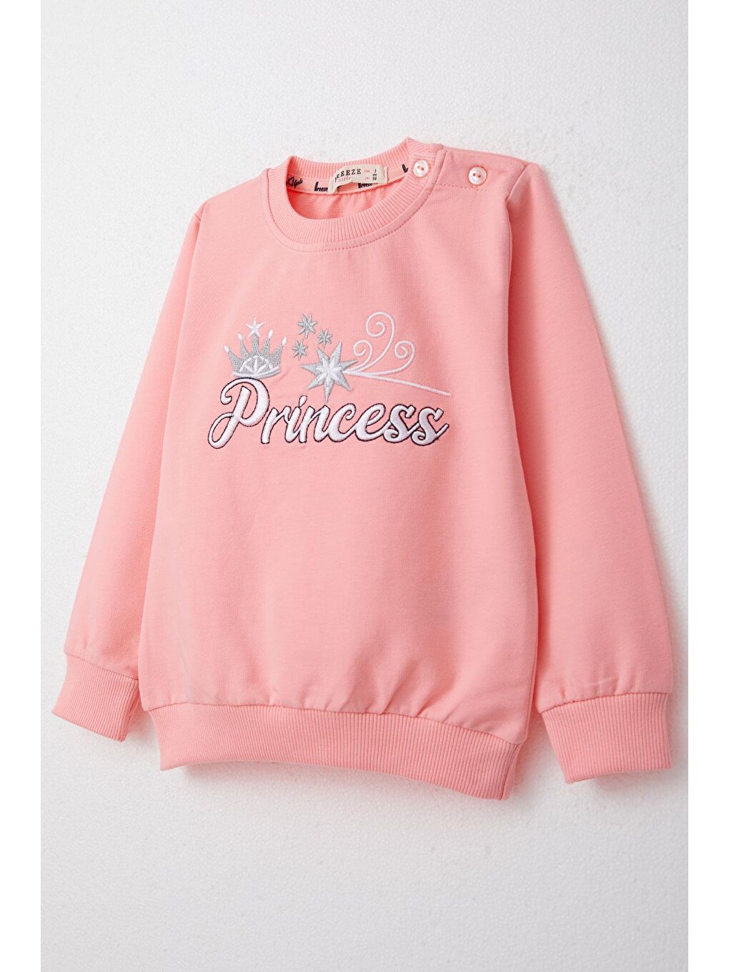 Kız Bebek Eşofman Takım Prenses Yazı Nakışlı Pembe (9 Ay-3 Yaş)-5