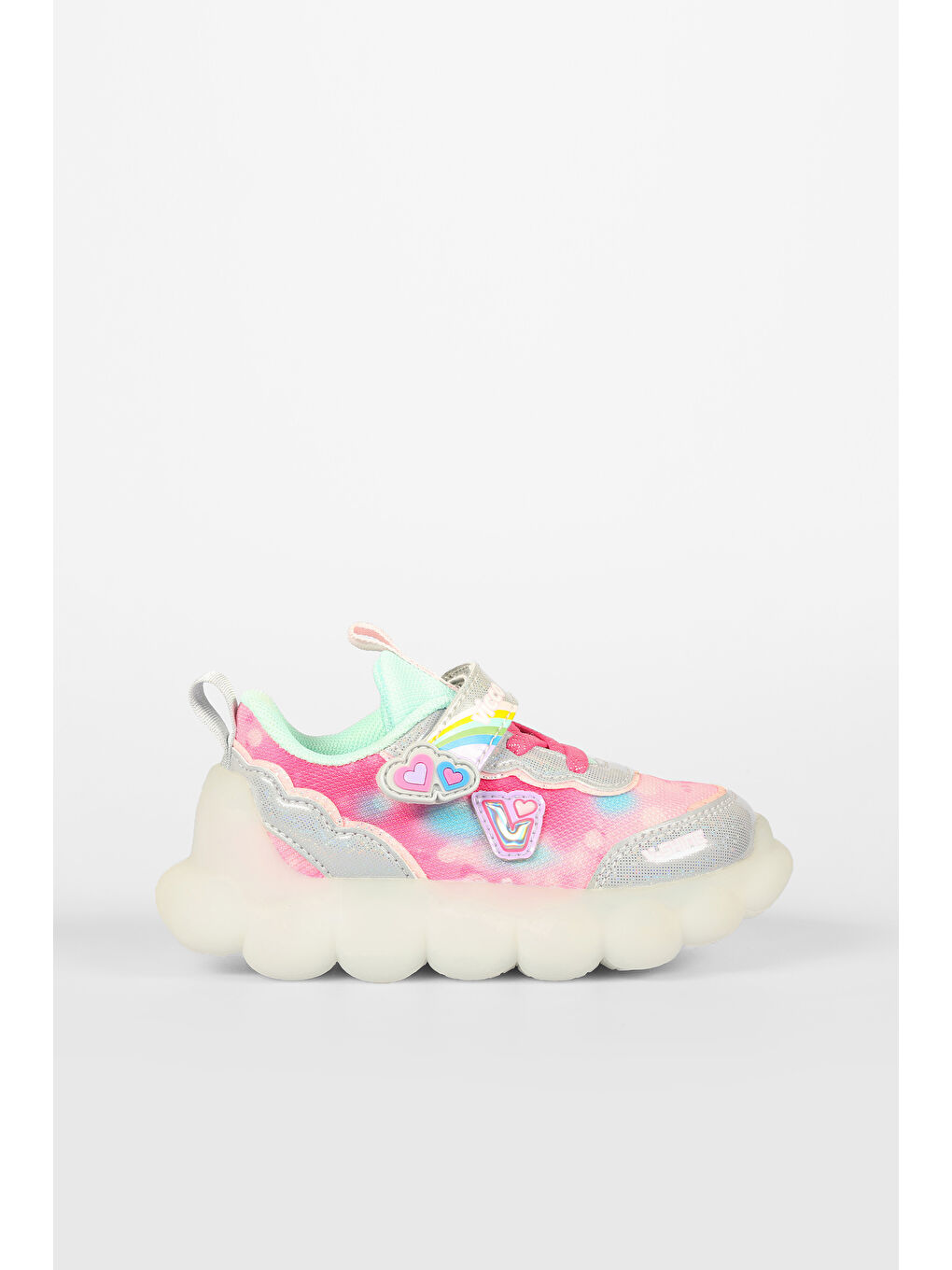 Gri Balloon Işıklı Kız Bebek Gümüş Spor Ayakkabı
