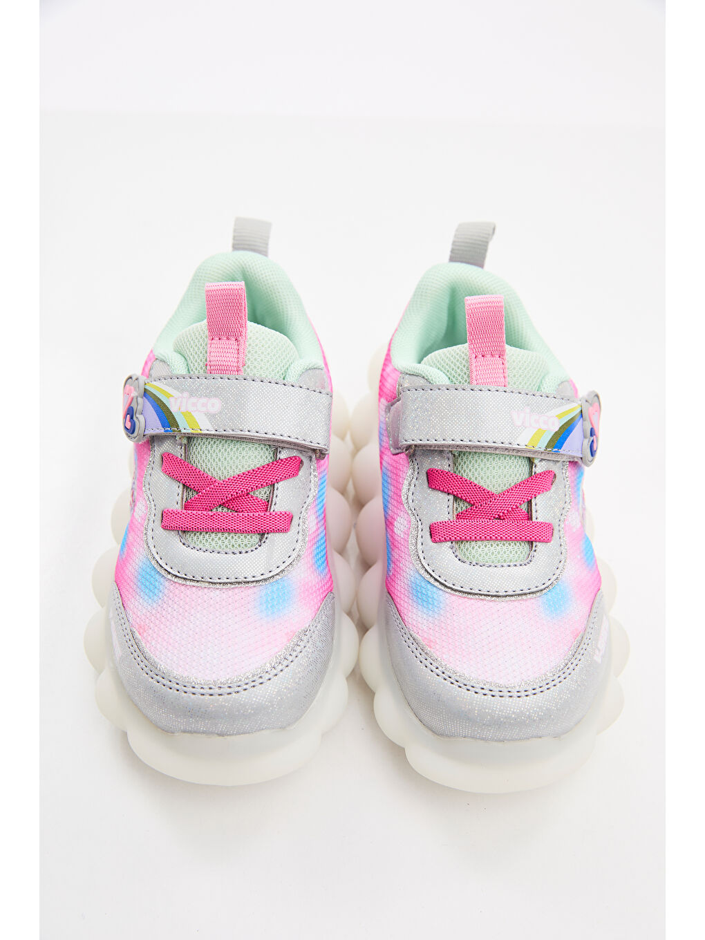 Gri Balloon Işıklı Kız Bebek Gümüş Spor Ayakkabı-1