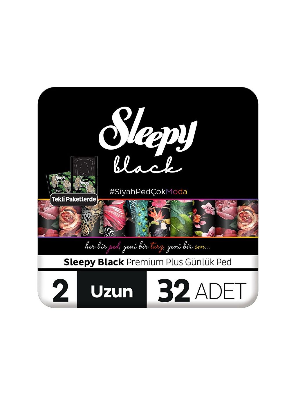 Black Premium Plus Günlük Ped Uzun 32 Adet Ped