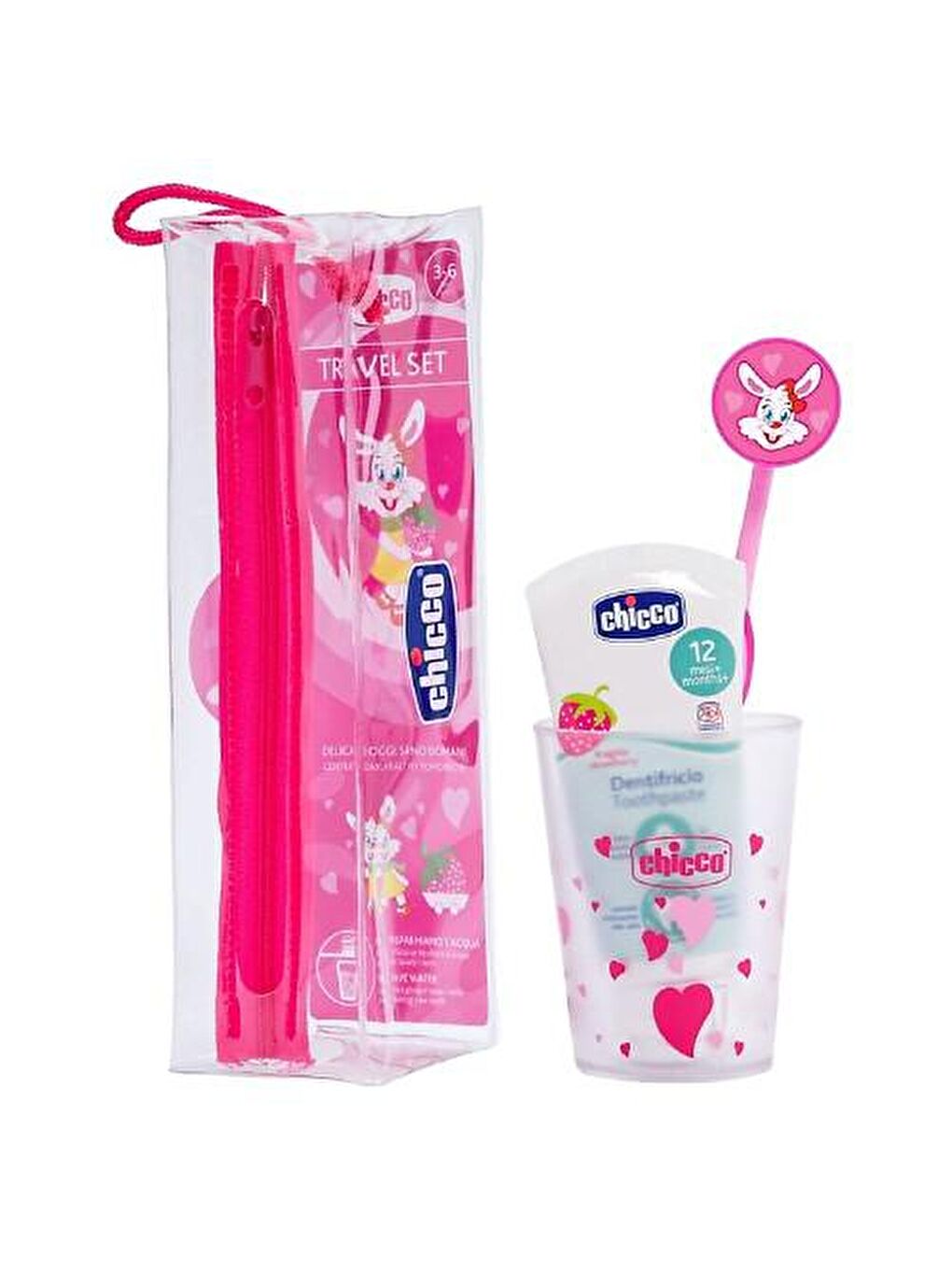 Chicco Pembe New Oral Diş Fırçası Seti 36 Ay+ Pembe