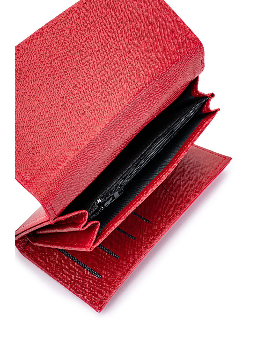 Suni Deri Kadın Cüzdan Kırmızı ZC201-2