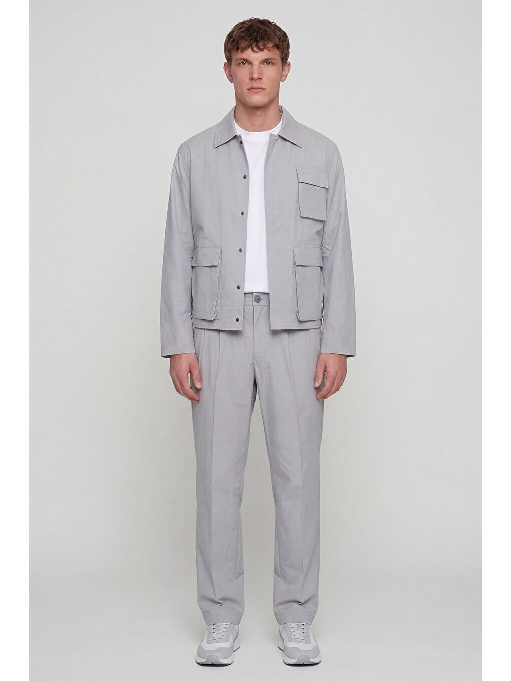 Giotelli Erkek Gri Normal Kesim Regular Fit Pamuklu Dokuma Normal Bel Takım Elbise-1