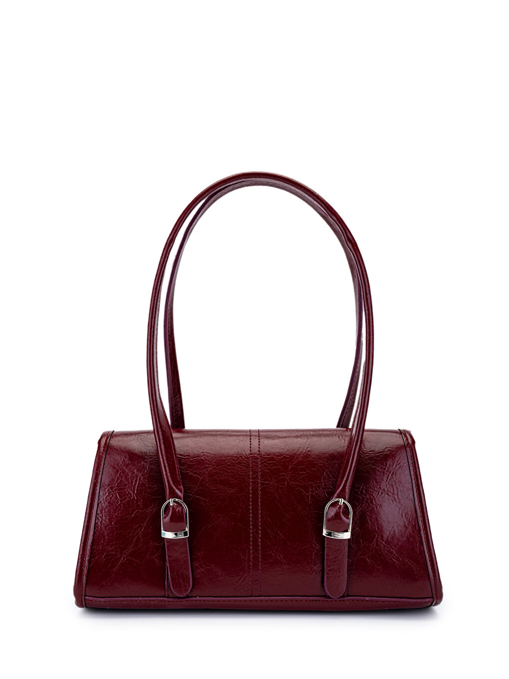 Suni Deri Baget Çift Toka Liars Bordo Kadın Kol Çanta-1