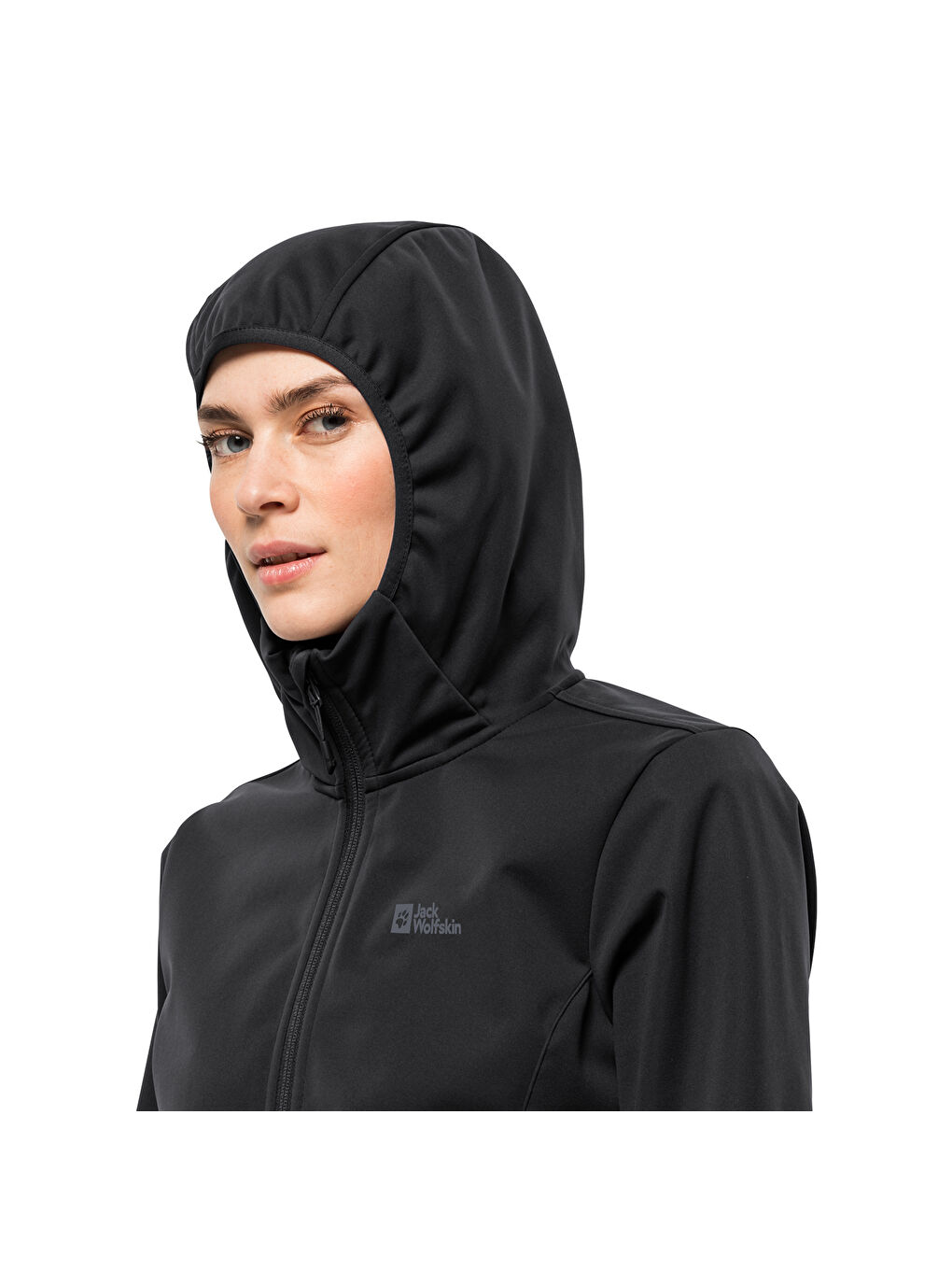 Windhain Hoody Kadın Siyah Softshell-9