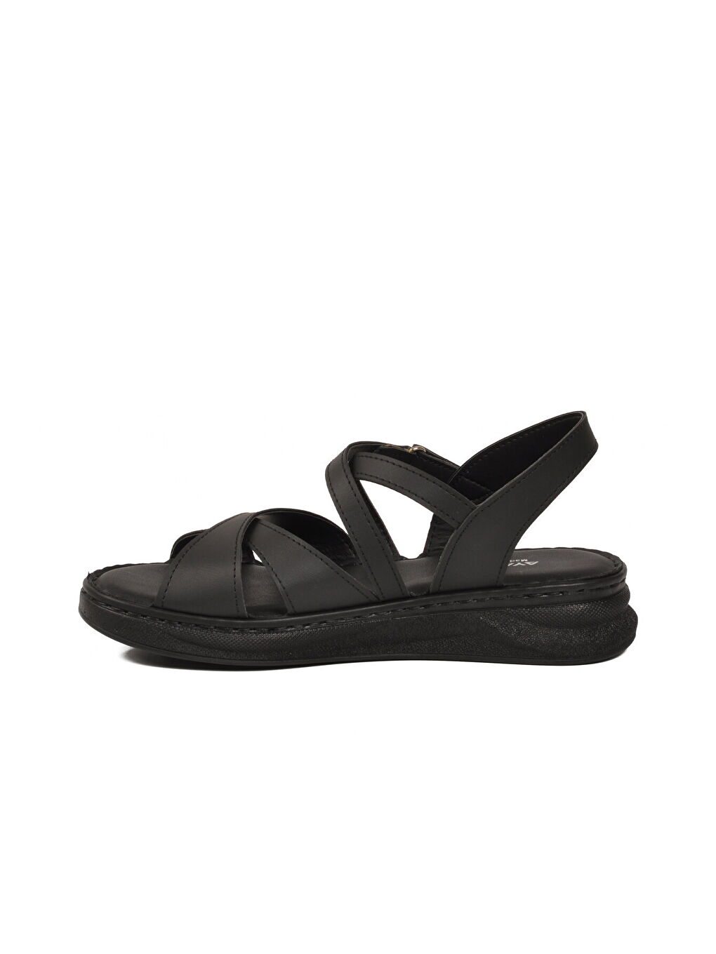 Siyah Hafif Yumuşak Tabanlı Cırtlı Kadın Sandalet 492142 Z-3