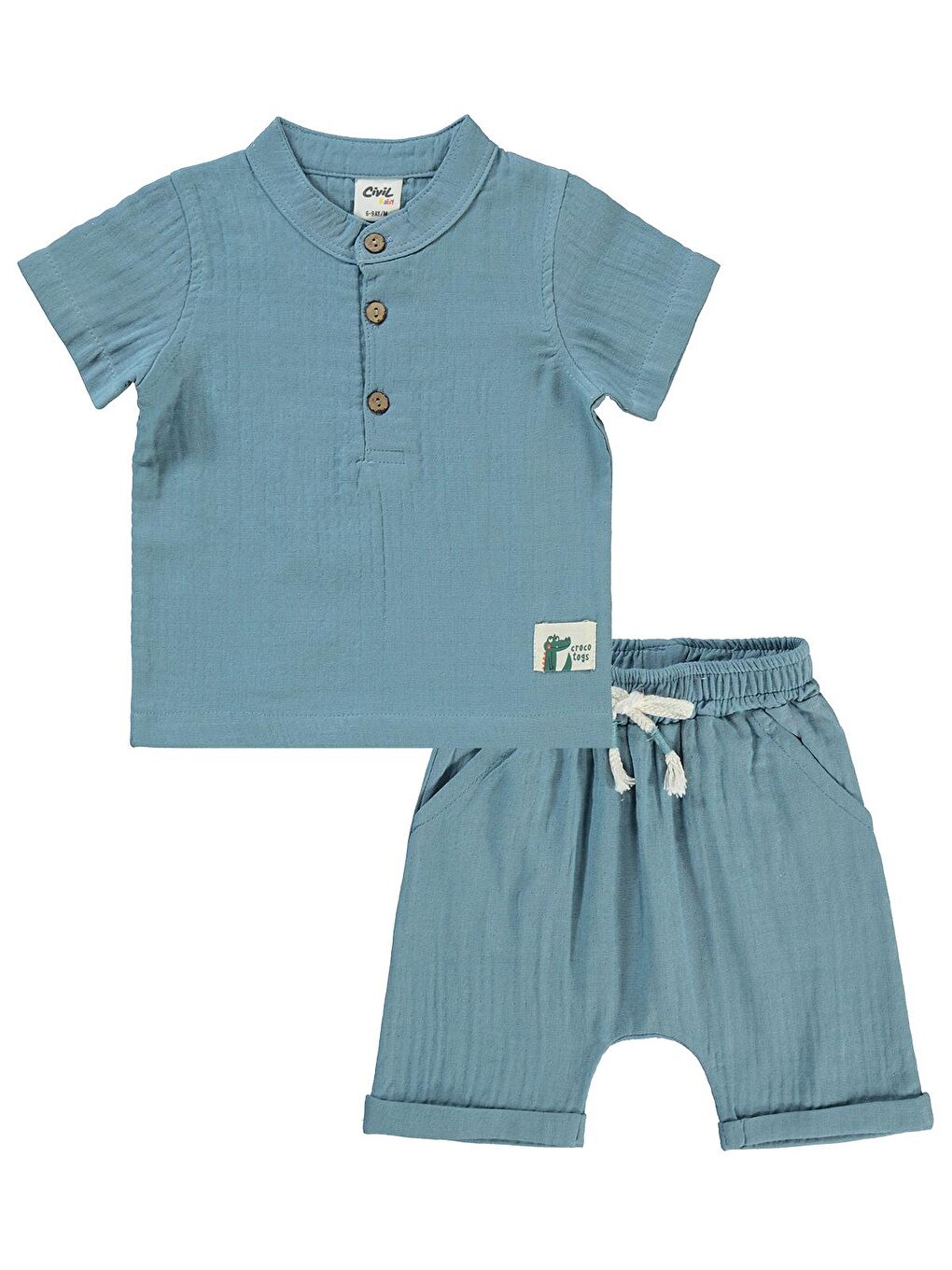 Baby Erkek Bebek Şortlu Takım 6-18 Ay İndigo