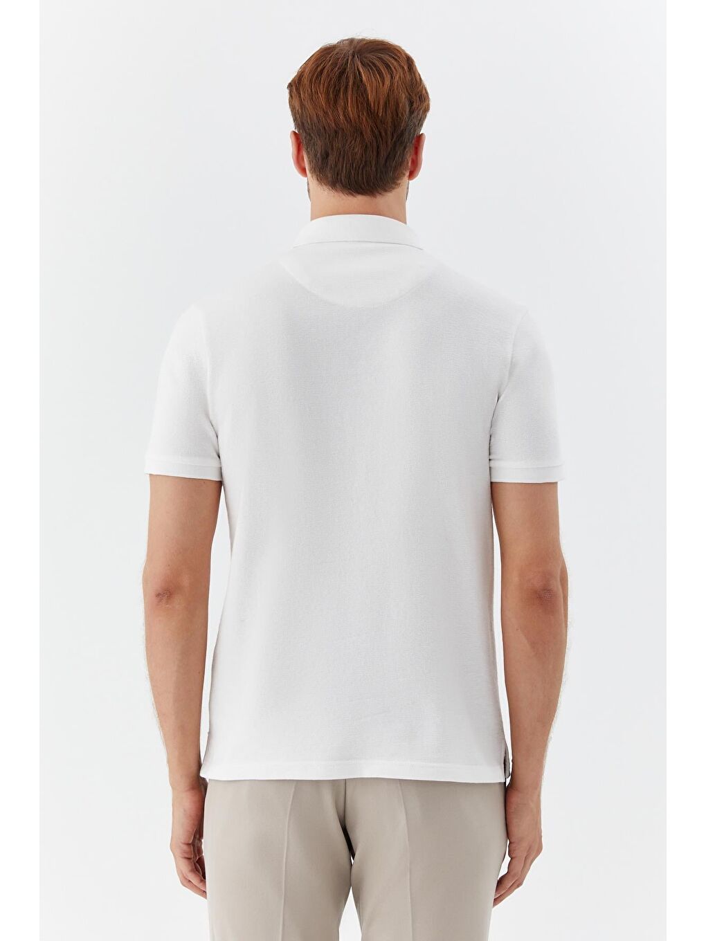 Ekru Düğmeli Polo Yaka Regular Fit Erkek T-Shirt-4