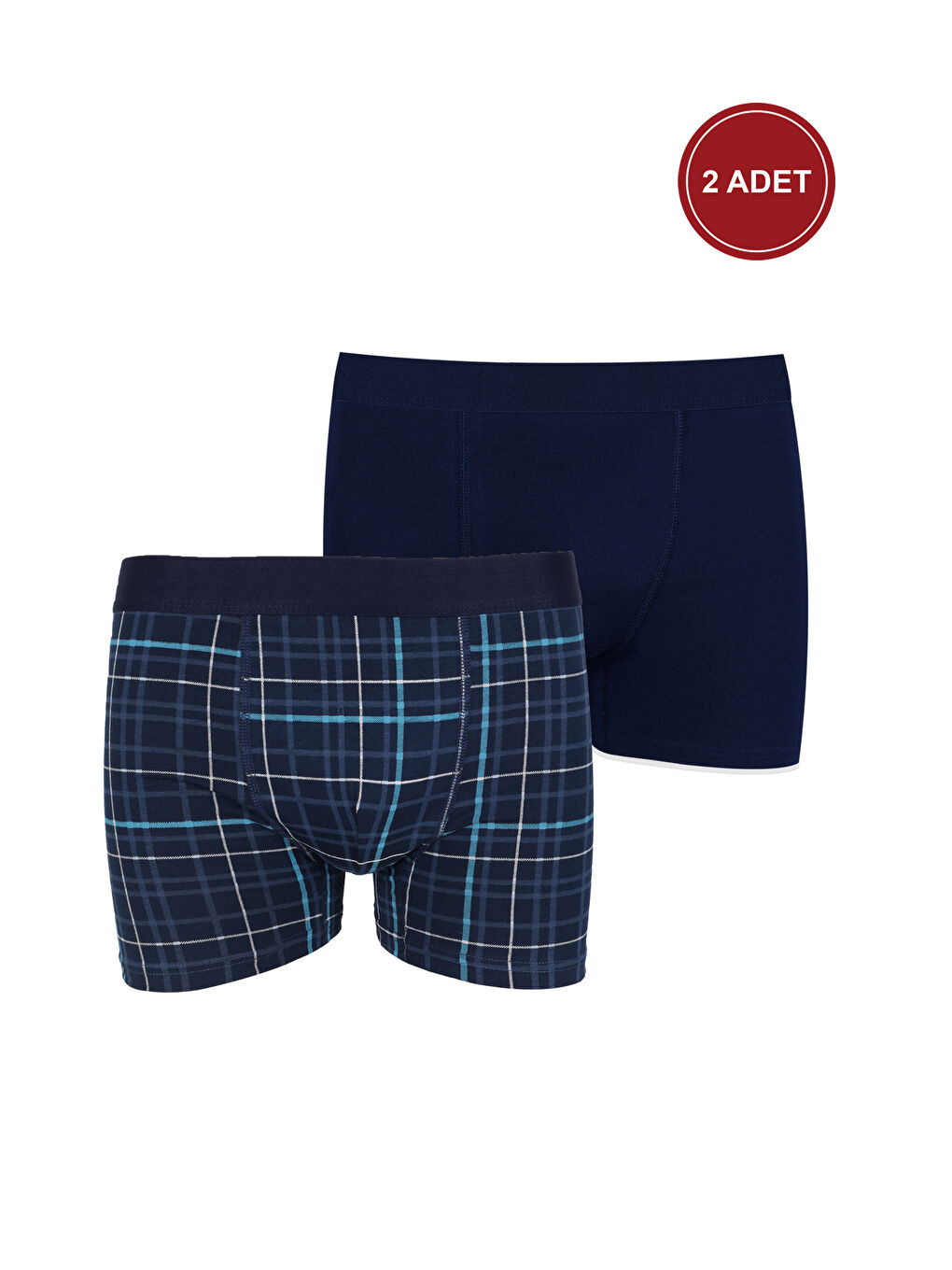 Lacivert Erkek 2'li Pamuklu Elastanlı Boxer