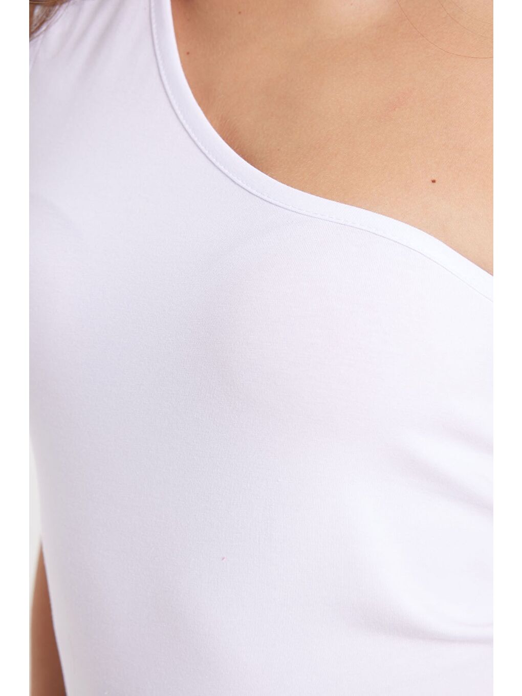 Kadın Slim Fit Dar Kesim Pamuklu Kolsuz Beyaz Crop Atlet-2