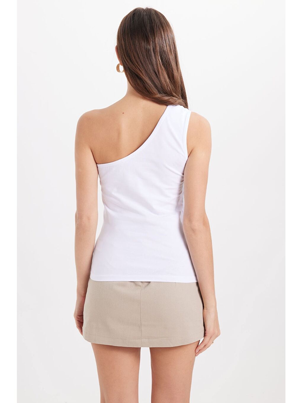Kadın Slim Fit Dar Kesim Pamuklu Kolsuz Beyaz Crop Atlet-7