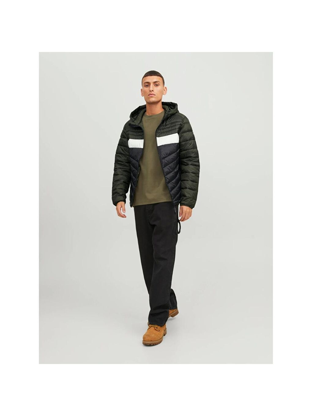 Hero Puffer Hood Erkek Yeşil Kapüşonlu Şişme Mont-1