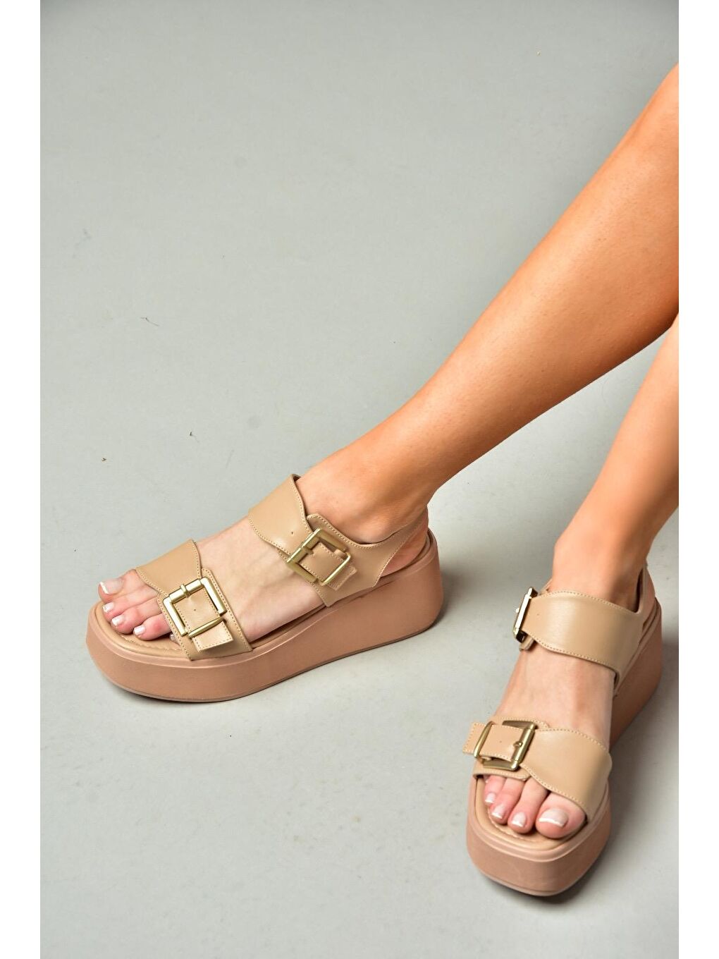 Bej S5905504 Ten Kadın Sandalet-3