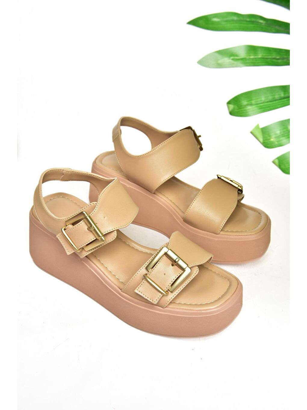 Bej S5905504 Ten Kadın Sandalet-2