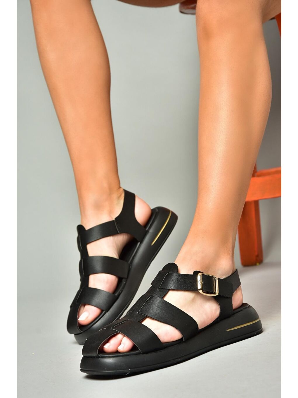 S5181060 Siyah Kadın Sandalet-3