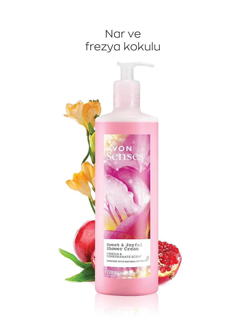 AVON Renksiz Senses Sweat & Joyful Frezya ve Nar Kokulu Krem Duş Jeli 720 Ml. Üçlü Set - 2