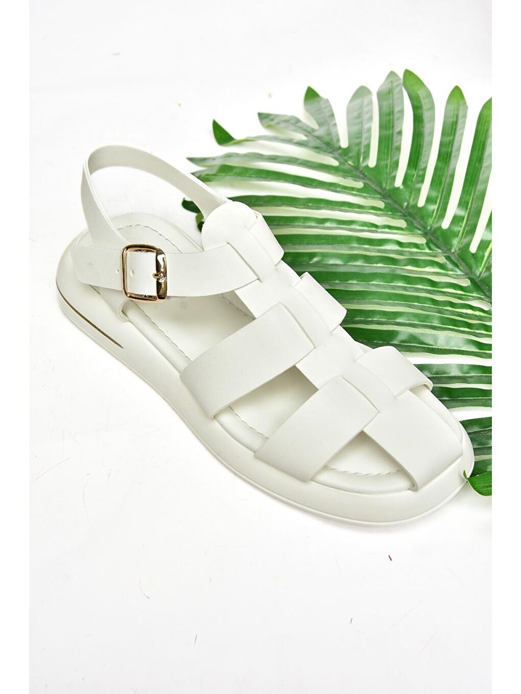 S5181060 Beyaz Kadın Sandalet-6