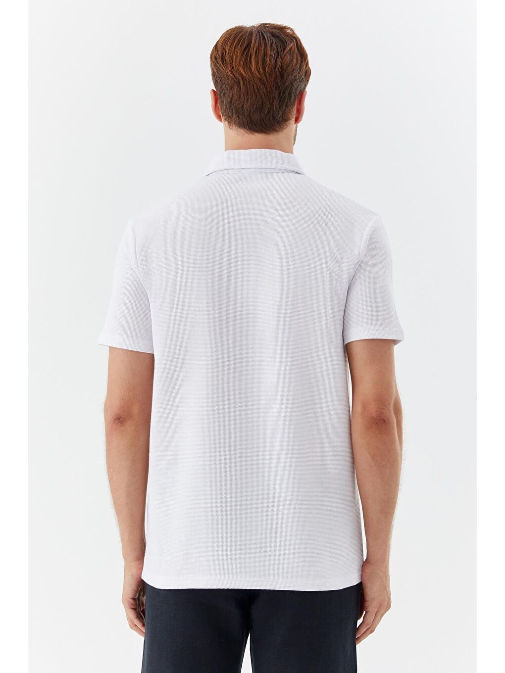 Ekru Düğmeli Polo Yaka Regular Fit Erkek T-Shirt-4