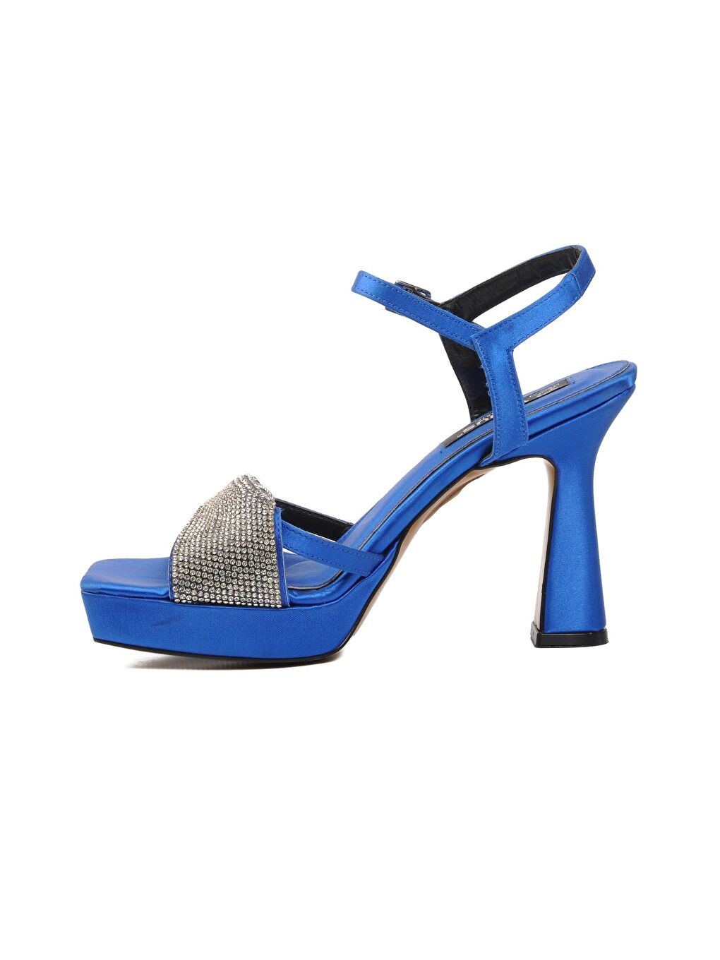 Mavi Saten Kadın Abiye Ayakkabı 23101356-2