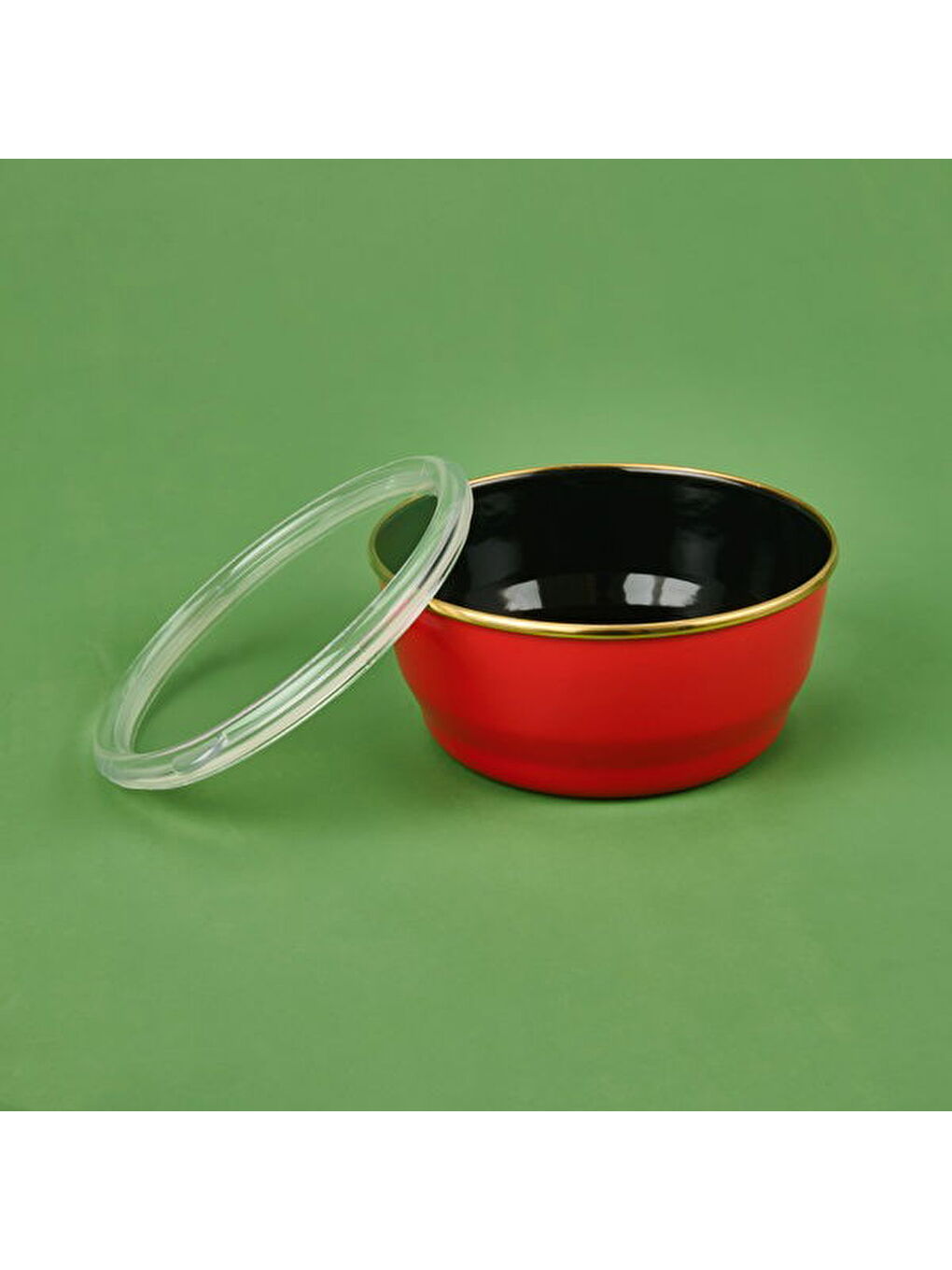 Warm Emaye 3'lü Saklama Kabı Seti - Kırmızı-1