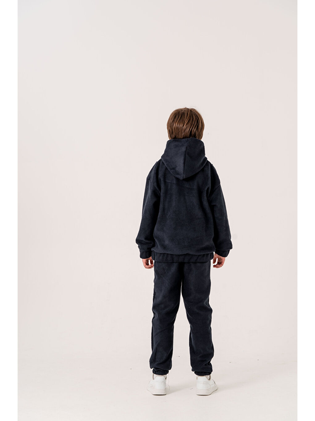 Lacivert Nakışlı Polar Erkek Çocuk Alt-Üst Eşofman Takımı-5