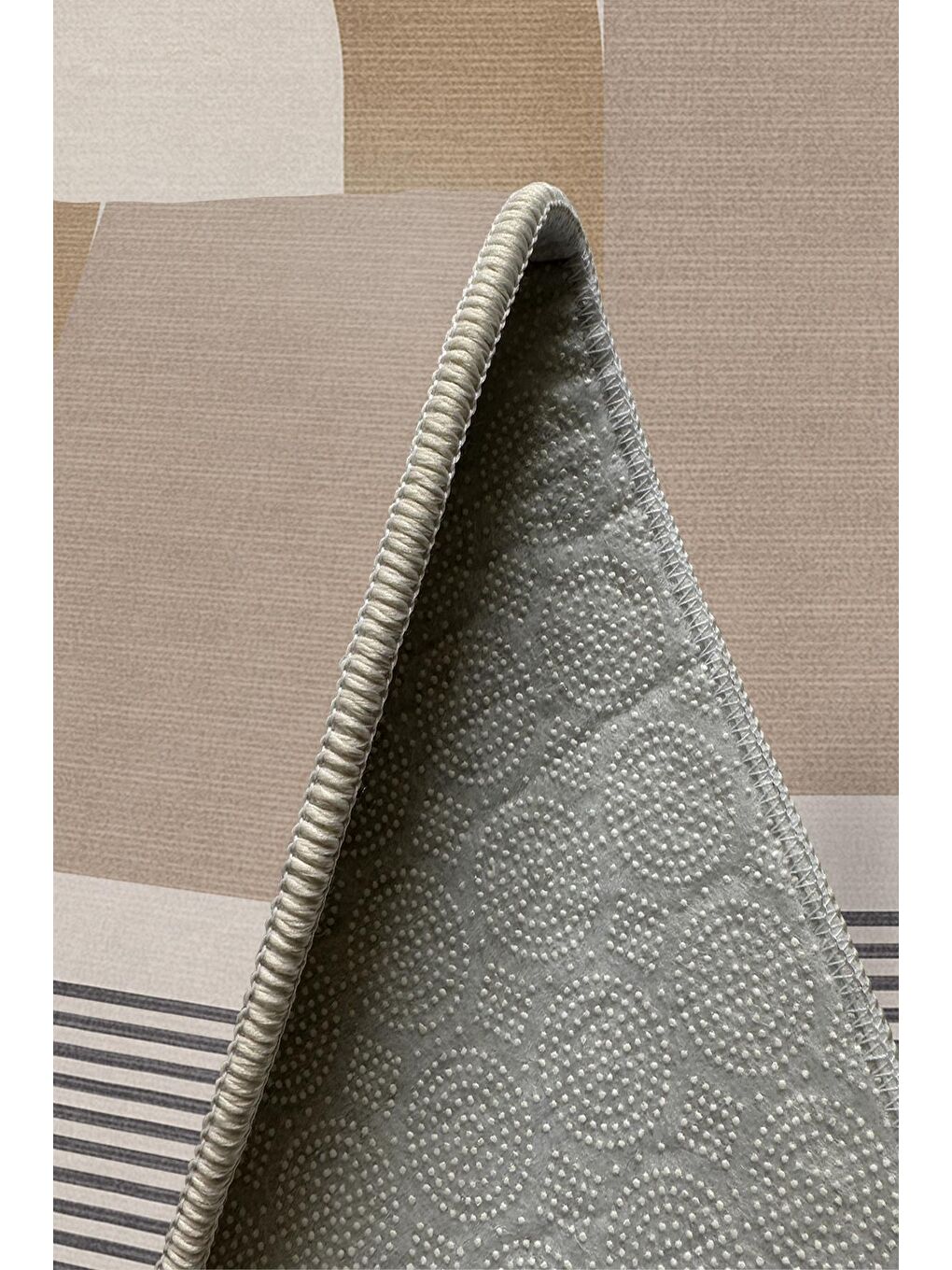 Kahverengi Özel Tasarım, Kaymaz Taban, İnce, Yıkanabilir, Modern Halı WOOKECE1457 180x280-5