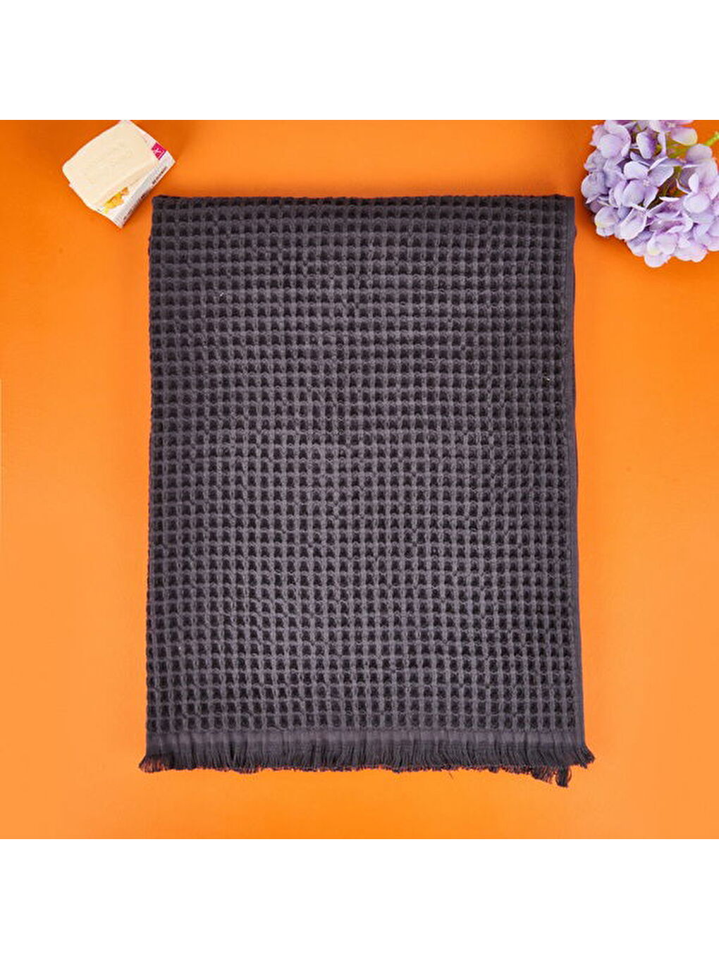 Soft Waffle Banyo Havlusu - Antrasit - 70x140 cm