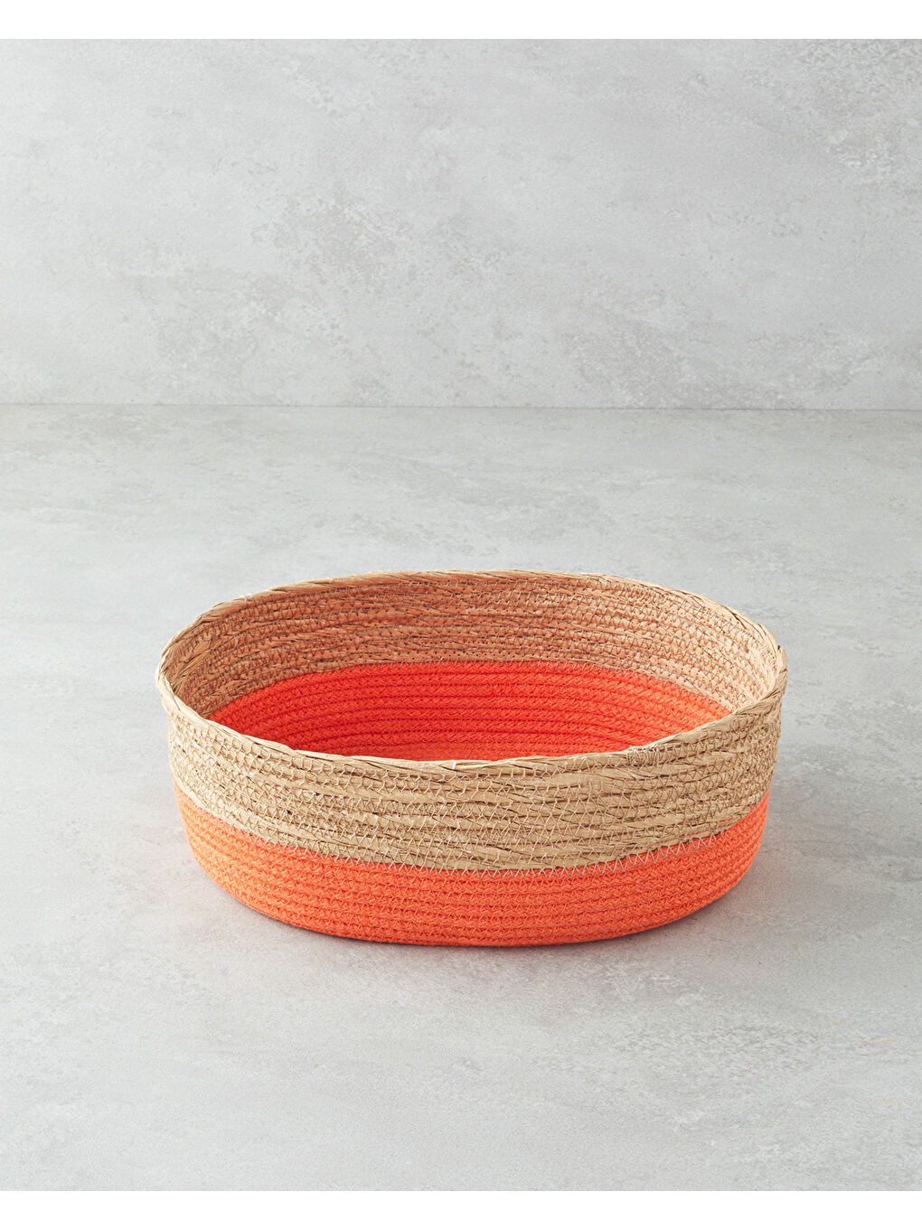 Colorful Lines Kağıt İp Sepet Turuncu-1
