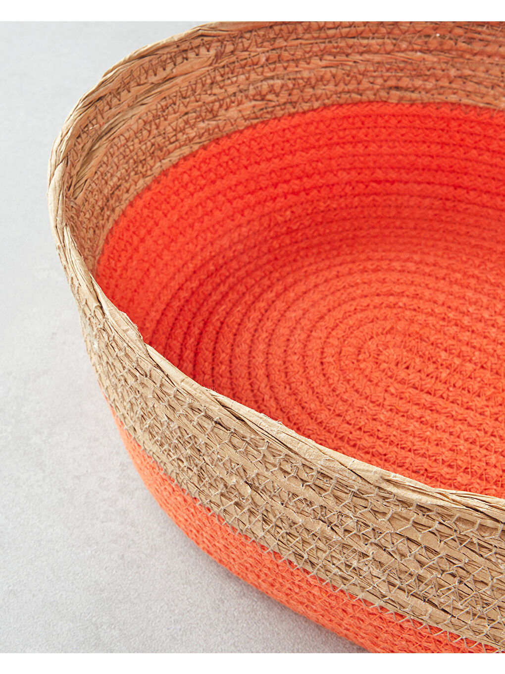 Colorful Lines Kağıt İp Sepet Turuncu-2