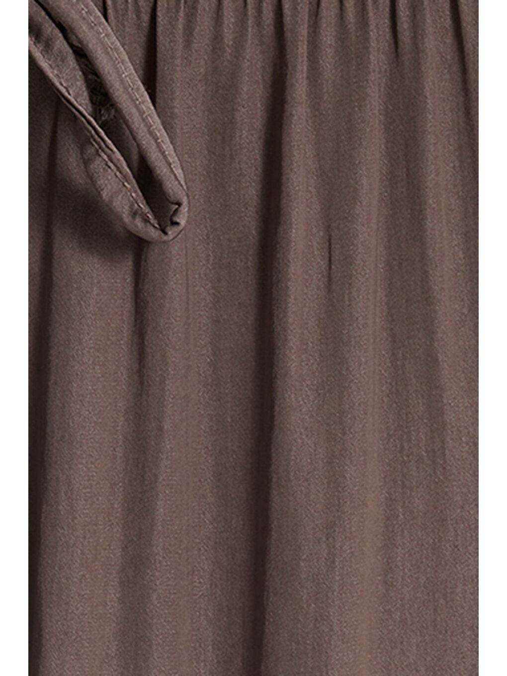 Kadın Relax Fit Rahat Kesim Beli Bağcıklı Lastikli Bol Paça Açık Kahverengi Pantolon-4