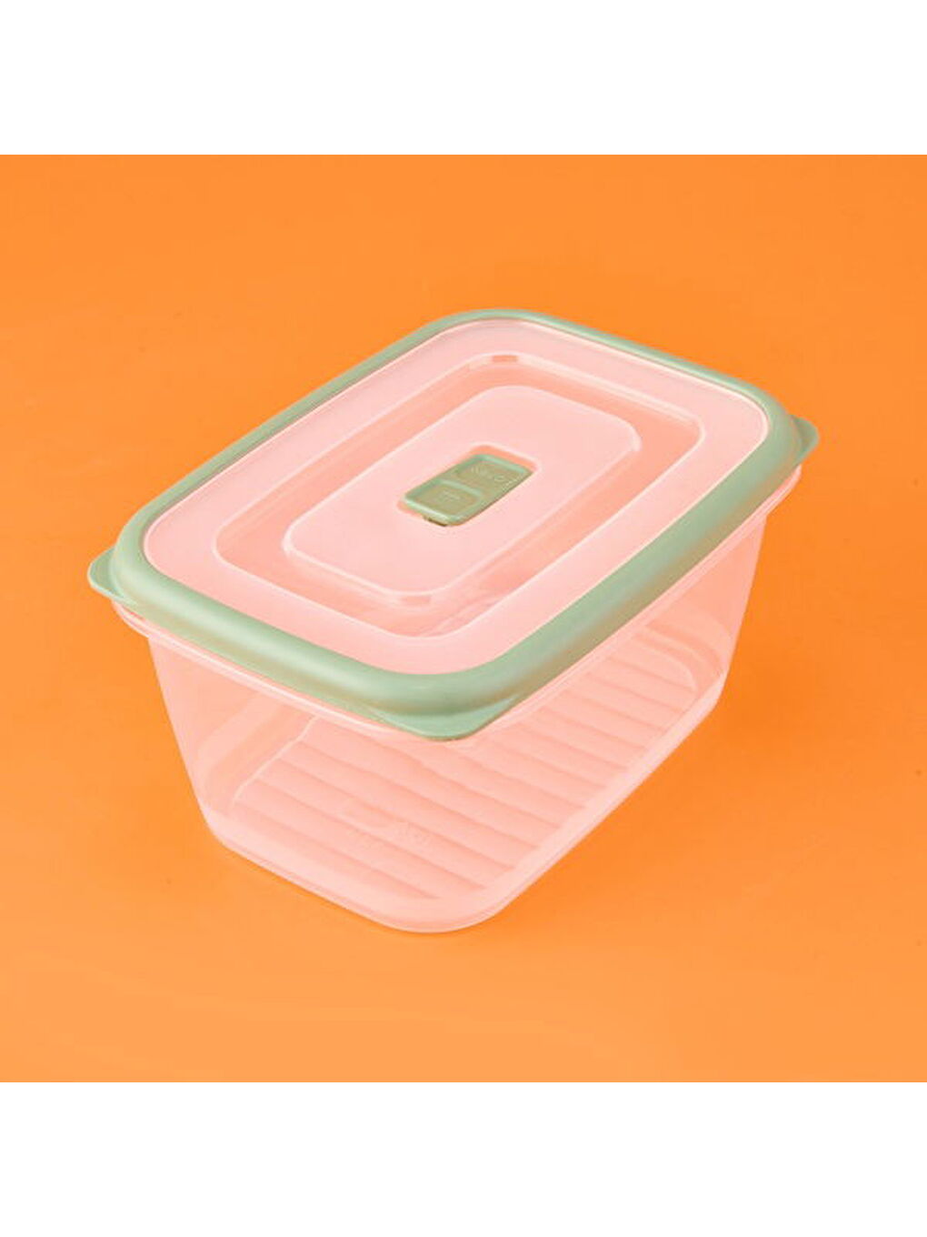 Renksiz Plastik Saklama Kabı - Şeffaf / Yeşil - 1,7 lt-3