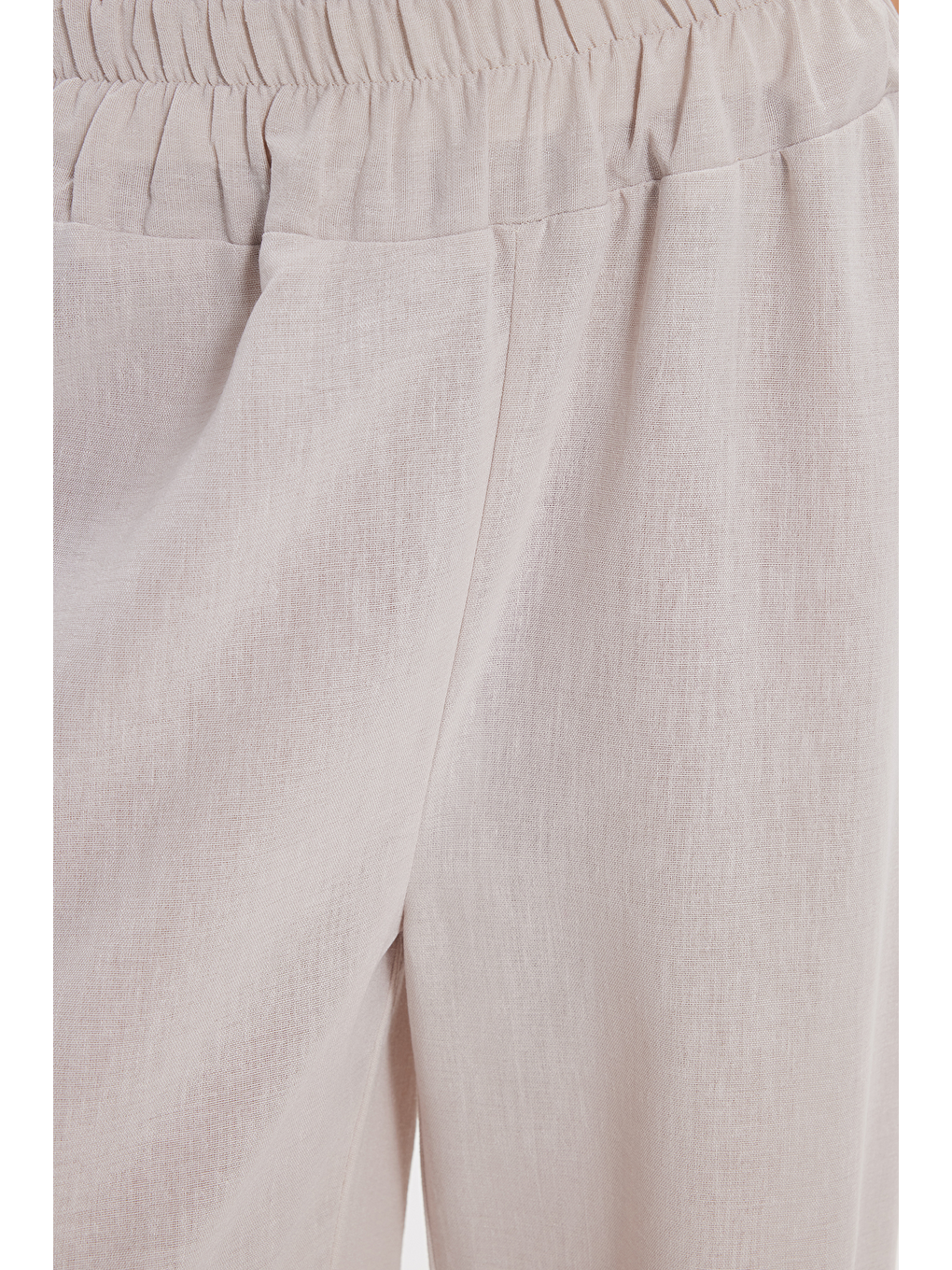Kadın Relax Fit Rahat Kesim Beli Lastikli Bej Pantolon-4