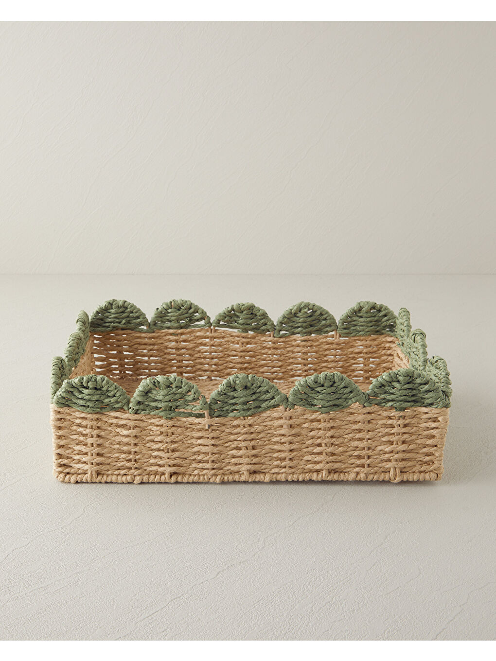 Grind Kağıt Tepsi 34x25 Cm Yeşil-Sarı