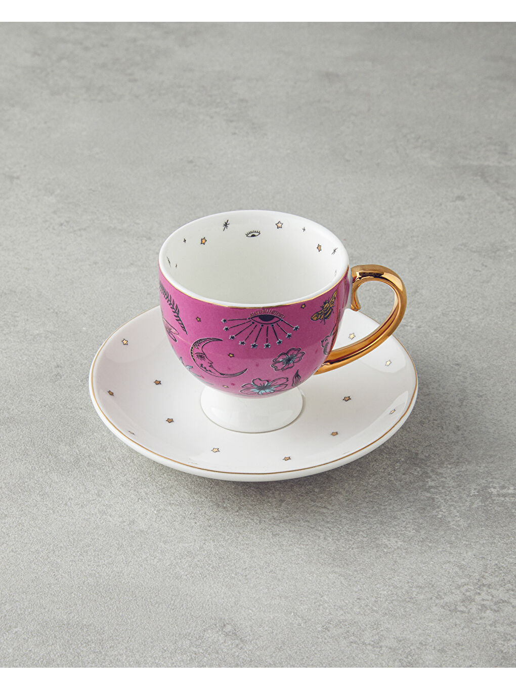 Talisman Magic New Bone China 4 Parça 2 Kişilik Kahve Fincan Takımı 100 ml Pembe-2
