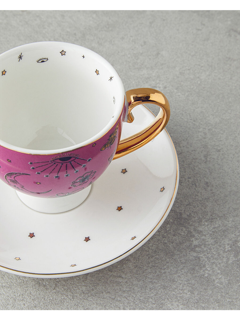 Talisman Magic New Bone China 4 Parça 2 Kişilik Kahve Fincan Takımı 100 ml Pembe-3