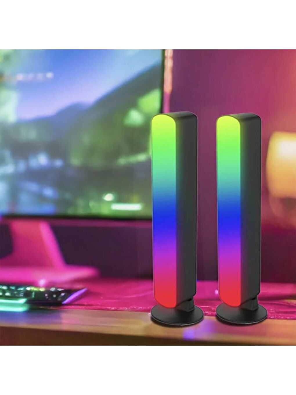 Karışık 232256 Rgb 2'li Gaming Led Işık Barı Kumandalı - Renkli-2