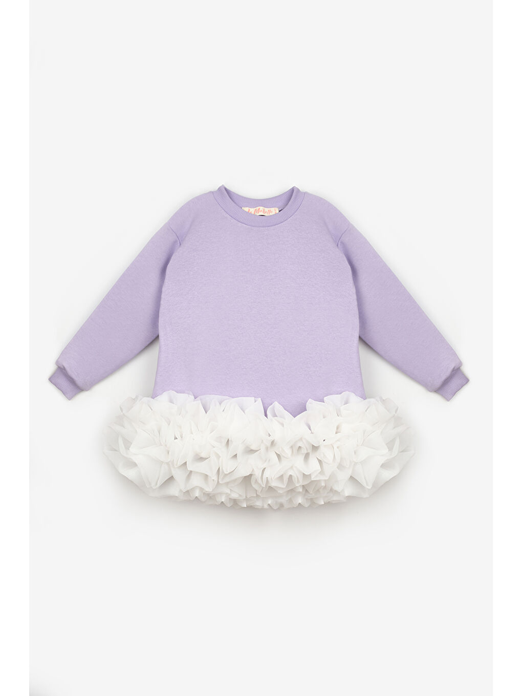 Lila Etek Ucu Fırfırlı Kız Çocuk Elbise - Alix-1