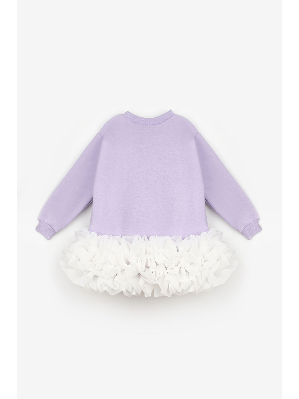 Lila Etek Ucu Fırfırlı Kız Çocuk Elbise - Alix-2