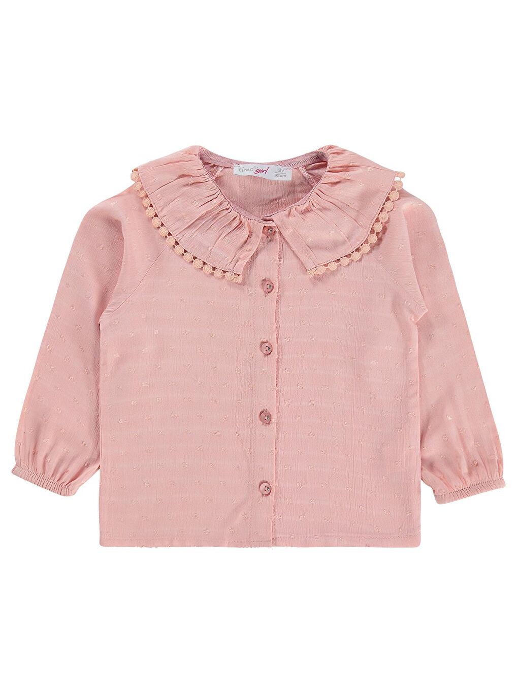 Pembe Kız Çocuk Reglan Kollu Gömlek