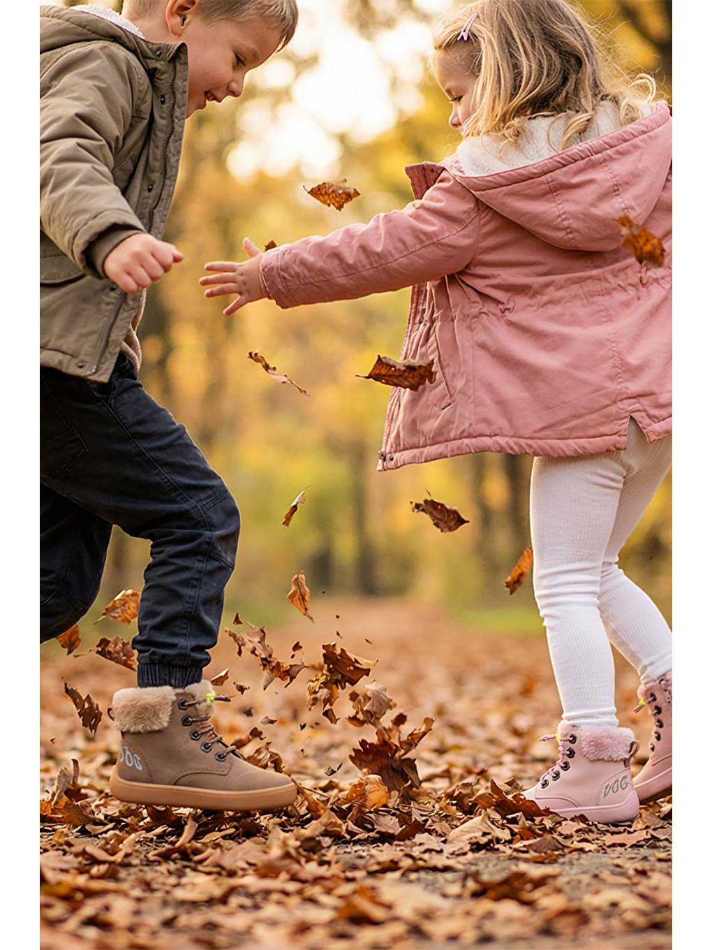 Furry Boots Kahverengi Meşe Barefoot Çocuk Botu-3