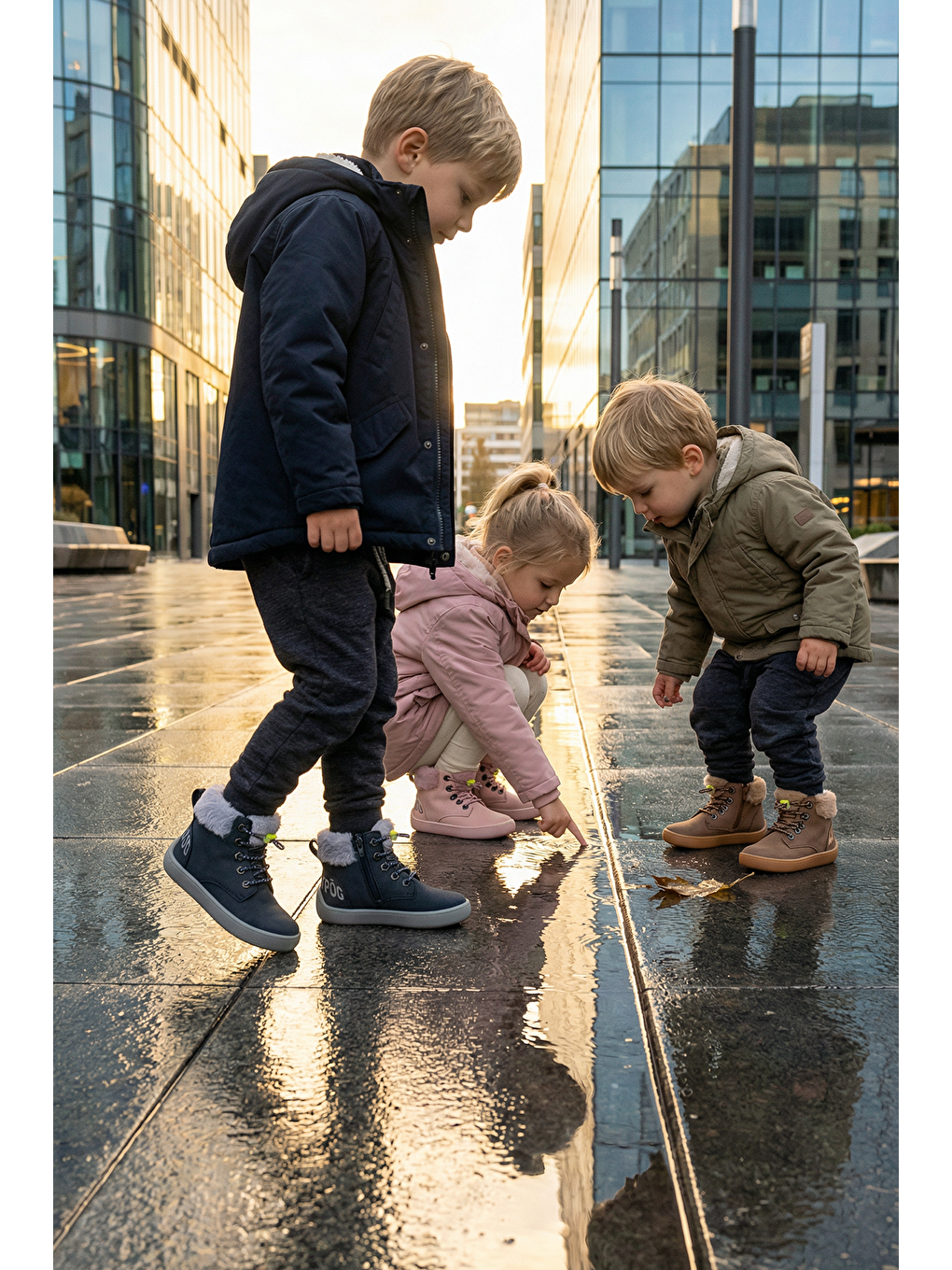 Furry Boots Kahverengi Meşe Barefoot Çocuk Botu-4