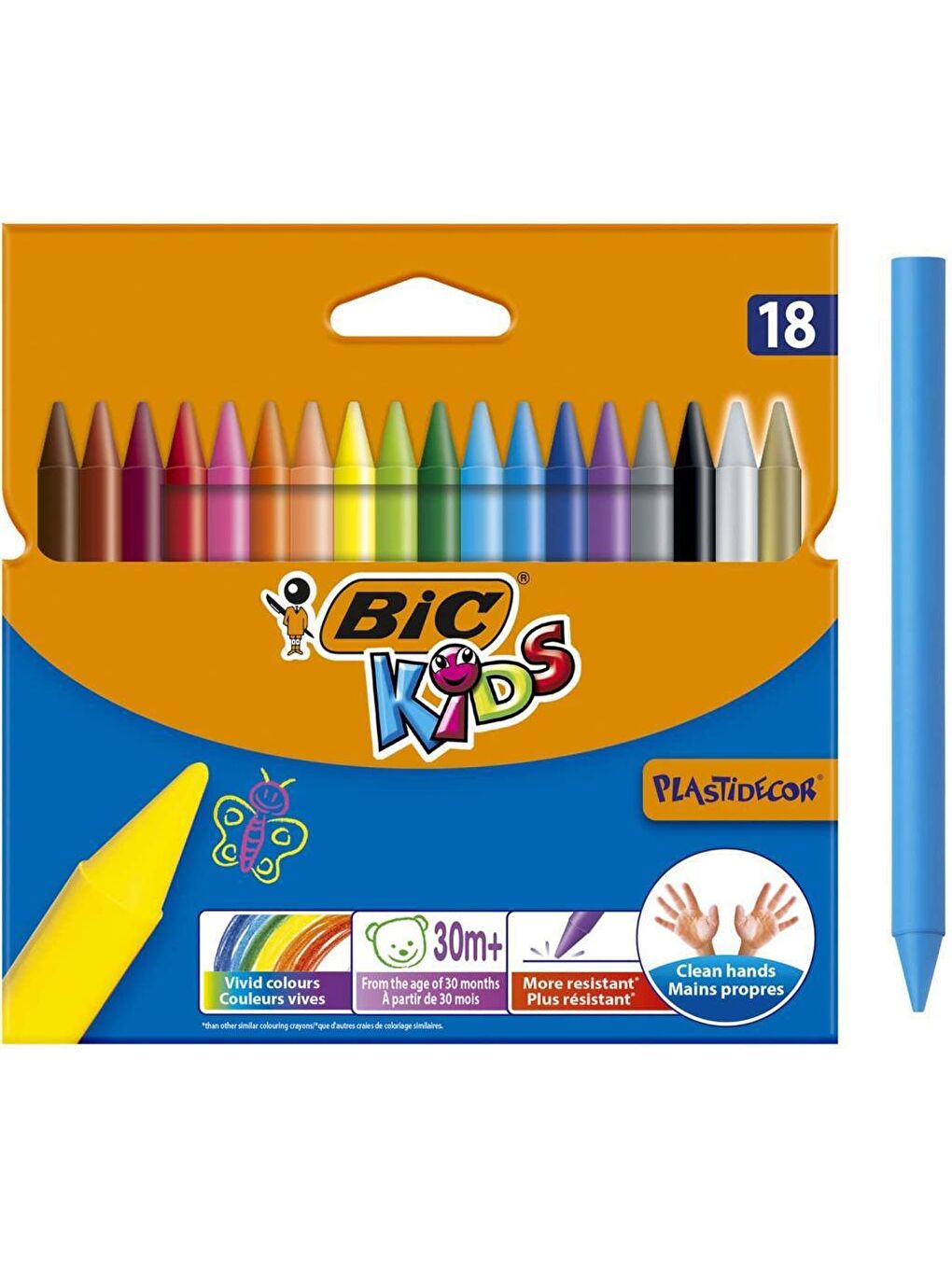 Bic Karışık Asorti Kids Plastidecor Silinebilir Mum Pastel Boya 18 Renk