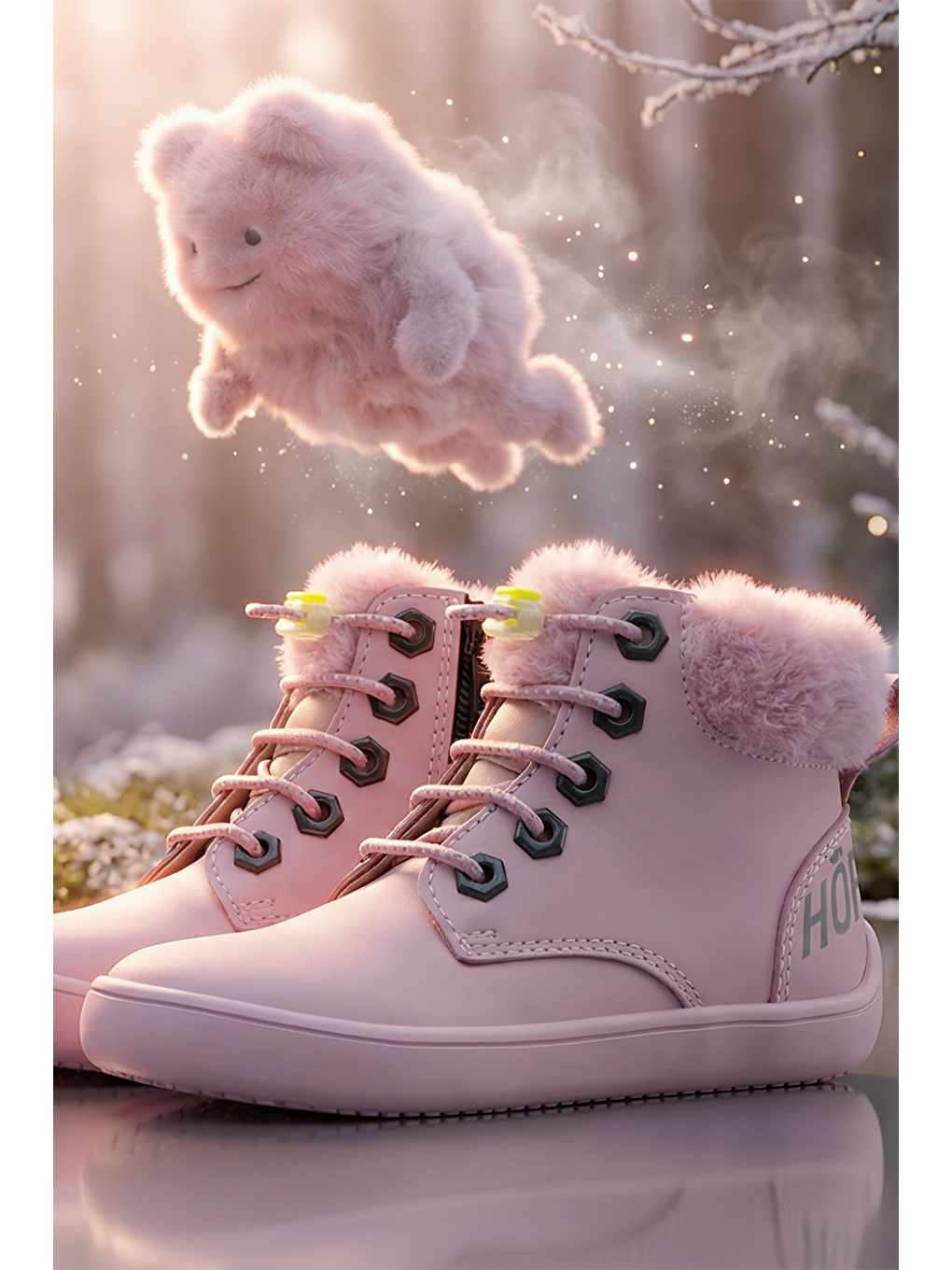 Furry Boots Pembe Lotus Barefoot Çocuk Botu-8