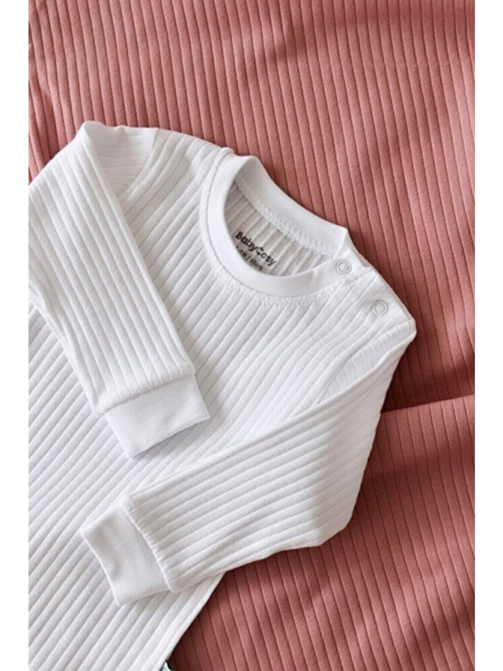 Beyaz Organik Ribana Alt&üst Bebek Takım - Csyr4511-4